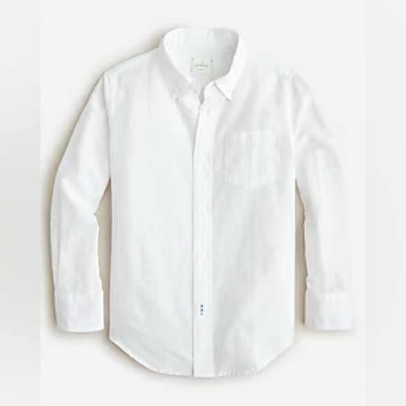 J. CREW: Kids' button-down linen-blend shirt in military green NWOT - Picture 2 of 3